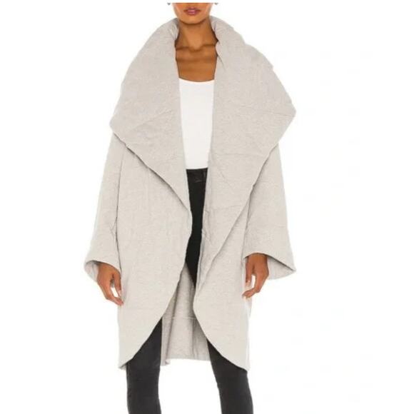 Norma Kamali Jackets & Blazers - Norma Kamali Quilted Shawl Collar Coat Relax Grey Relax Oversized Women's XS